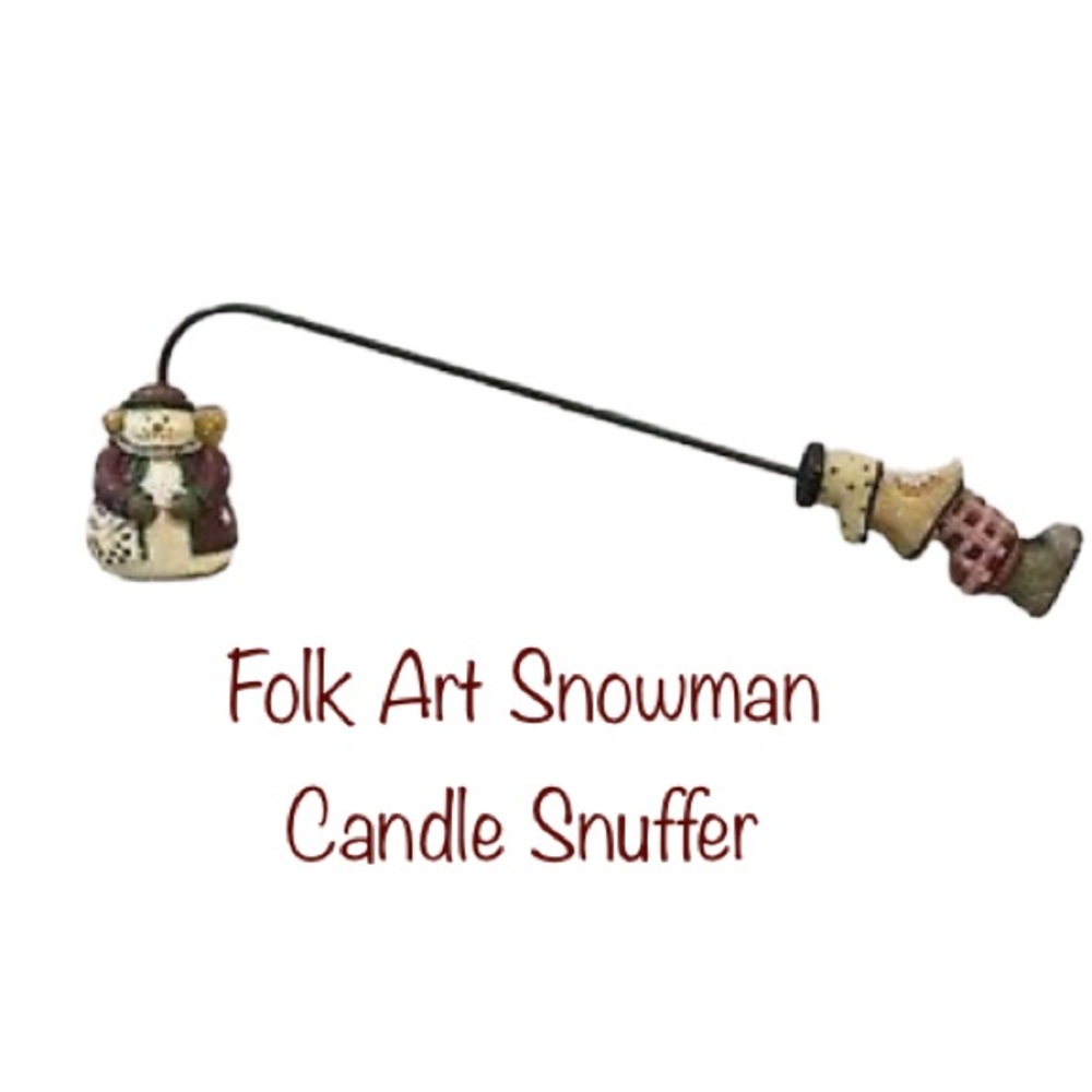 Folk Art Snowman Candle Snuffer